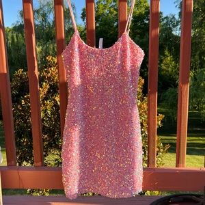Lucy in the Sky Pink Sequin Dress NWOT